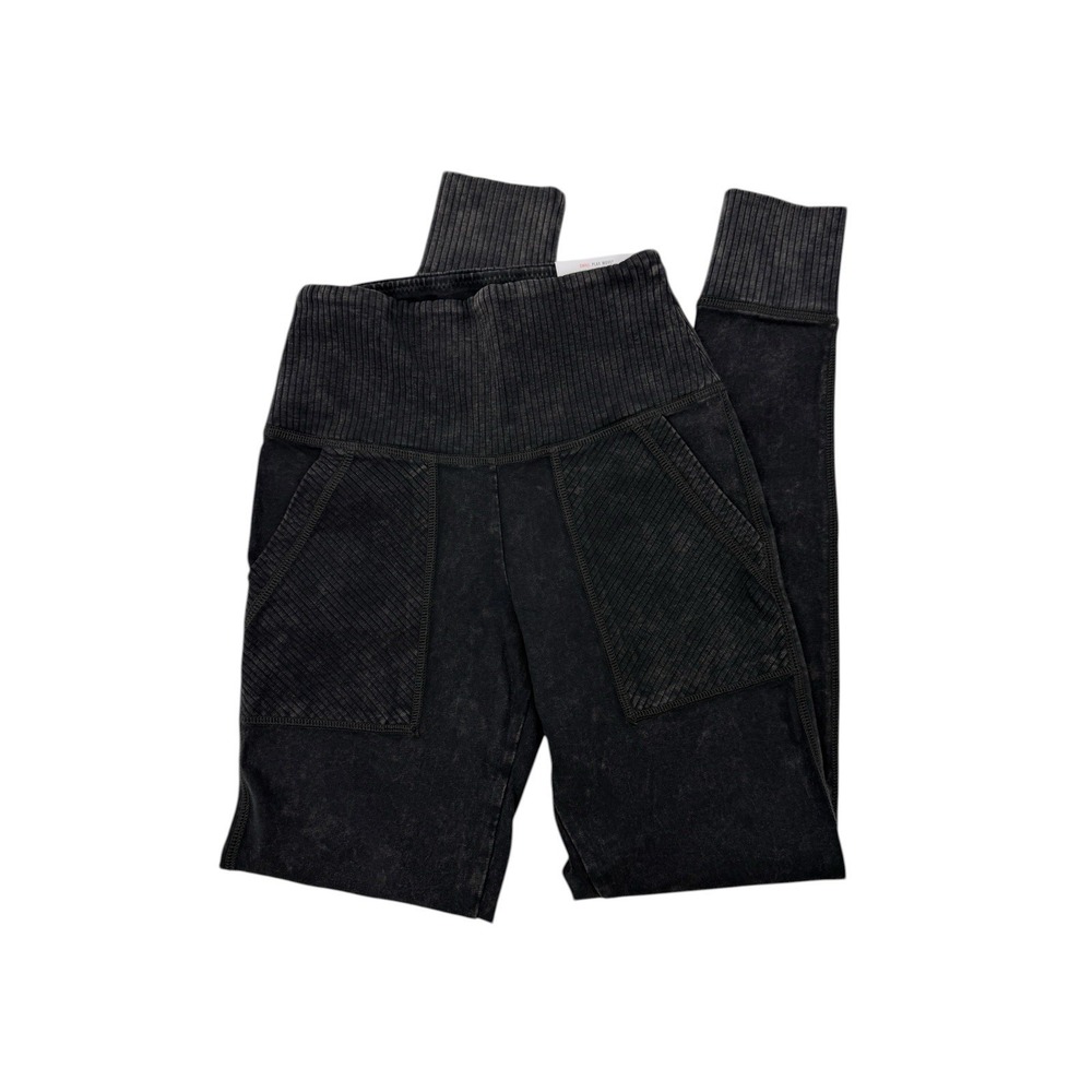 Aerie Chill Play Move Leggings XS Ribbed Pocket Stretch Cotton Jogger NWT Acid - Picture 2 of 11